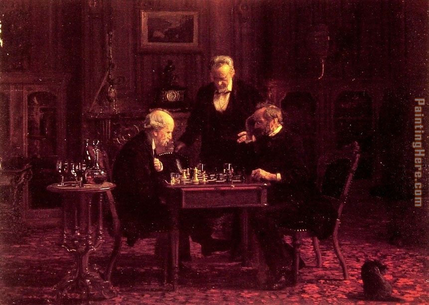 The Chess Players painting - Thomas Eakins The Chess Players art painting